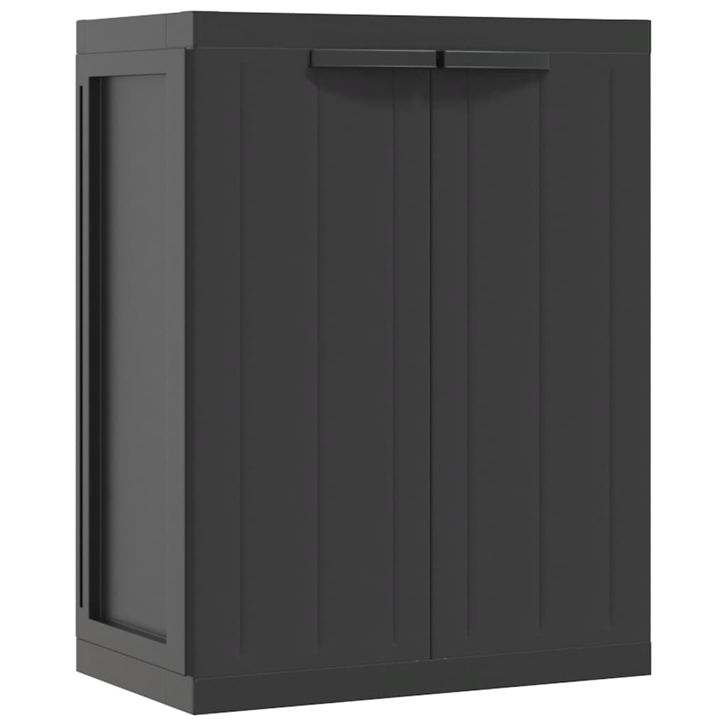 fekete PP kültéri tárolószekrény 65 x 37 x 85 cm