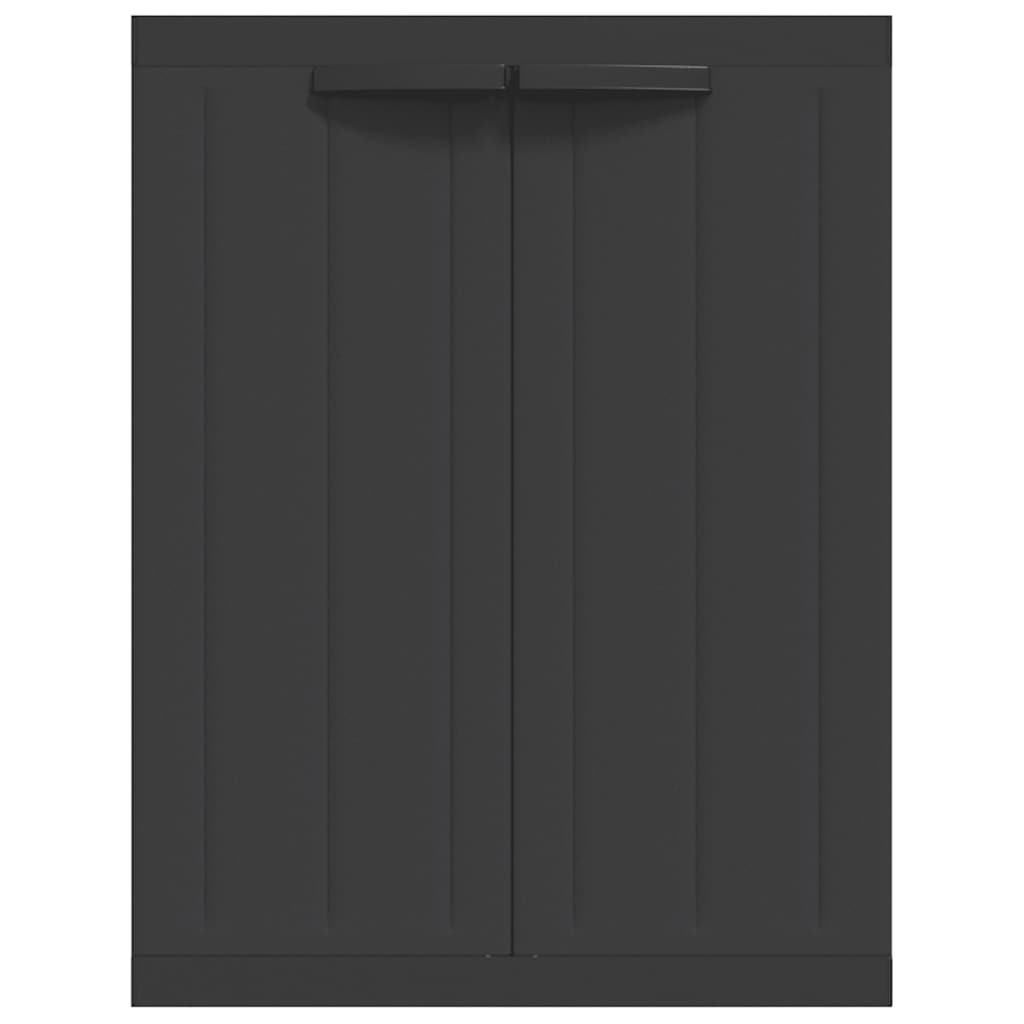 fekete PP kültéri tárolószekrény 65 x 37 x 85 cm