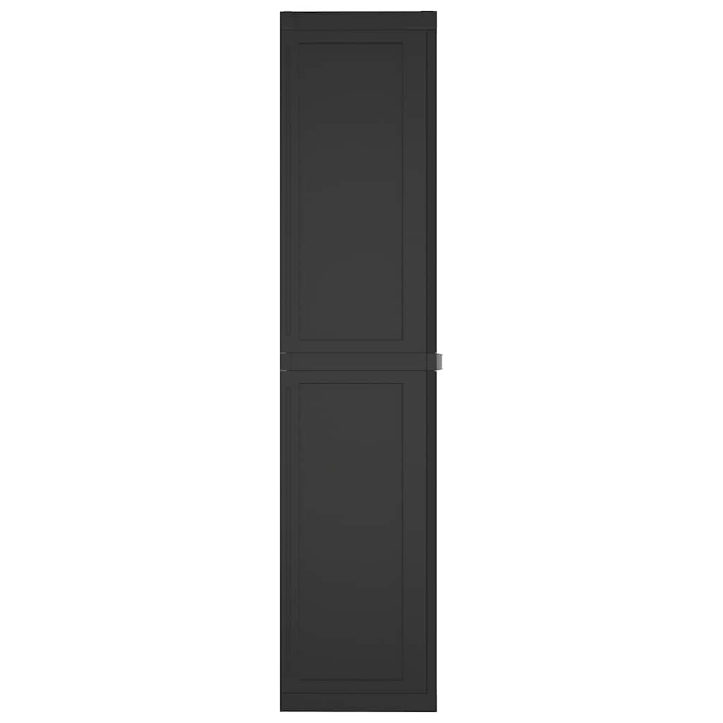 fekete PP kültéri tárolószekrény 65 x 37 x 165 cm