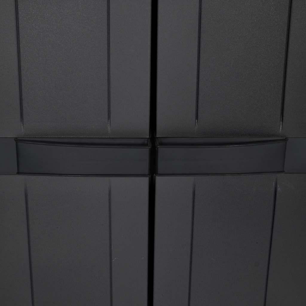 fekete PP kültéri tárolószekrény 65 x 37 x 165 cm