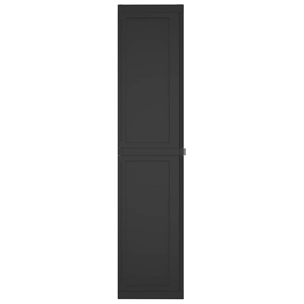 fekete PP kültéri tárolószekrény 65 x 37 x 165 cm