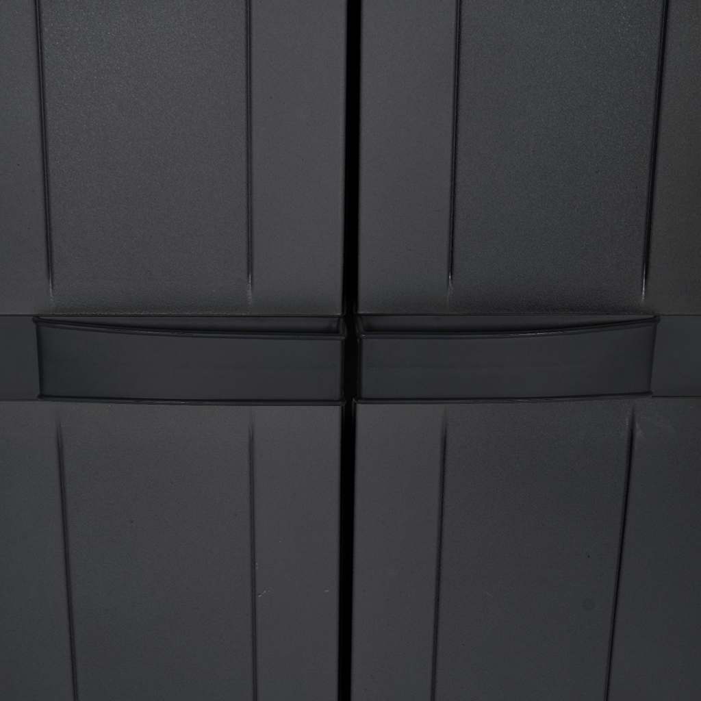 fekete PP kültéri tárolószekrény 65 x 37 x 165 cm