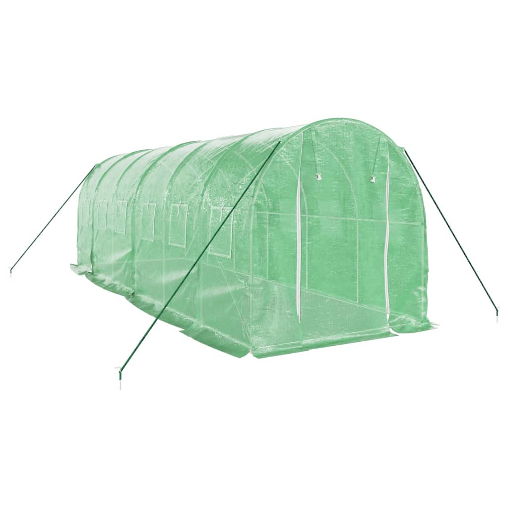 zöld acélvázas melegház 12 m² 6 x 2 x 2 m