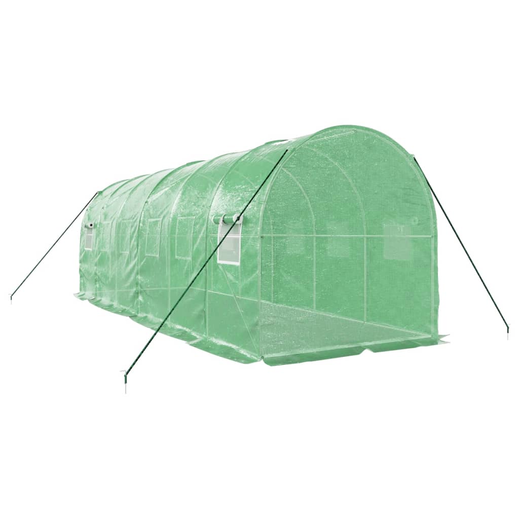zöld acélvázas melegház 12 m² 6 x 2 x 2 m