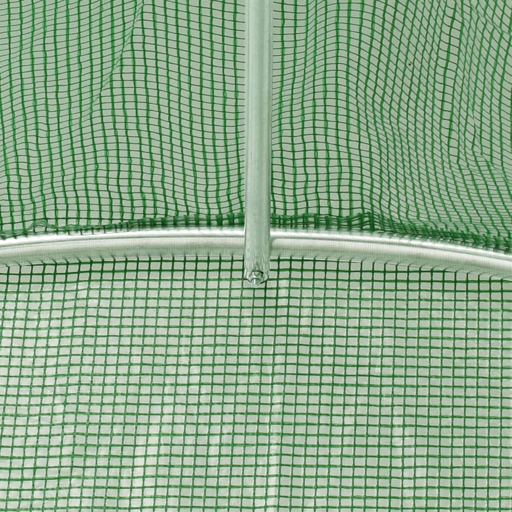 zöld acélvázas melegház 48 m² 24 x 2 x 2 m