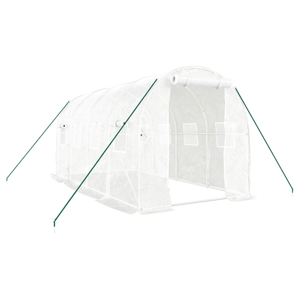 fehér acélvázas melegház 8 m² 4 x 2 x 2 m