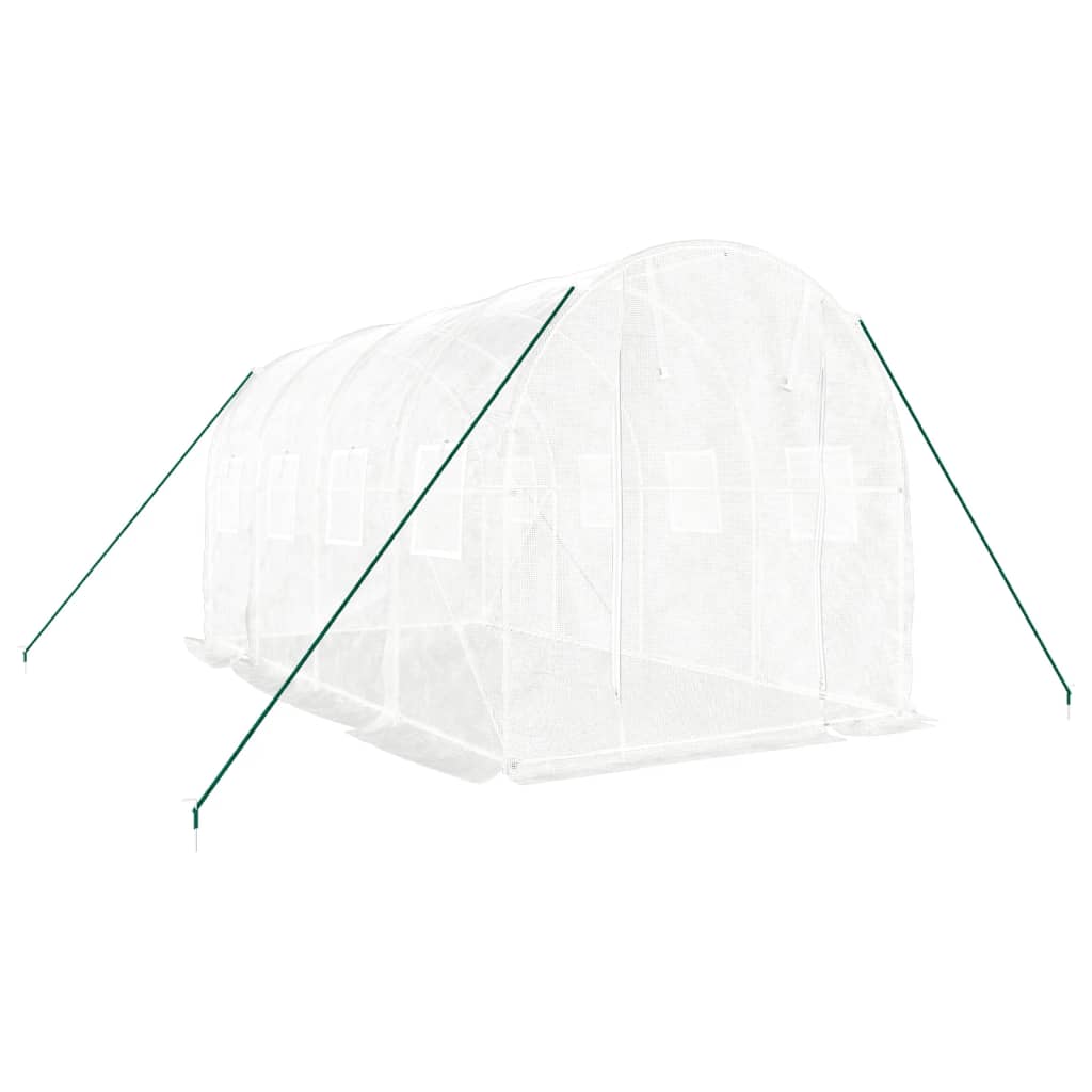 fehér acélvázas melegház 8 m² 4 x 2 x 2 m