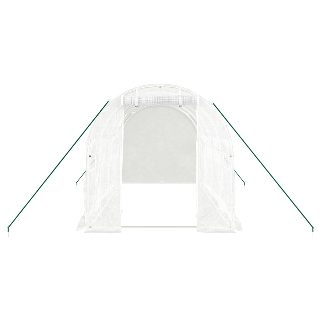 fehér acélvázas melegház 8 m² 4 x 2 x 2 m