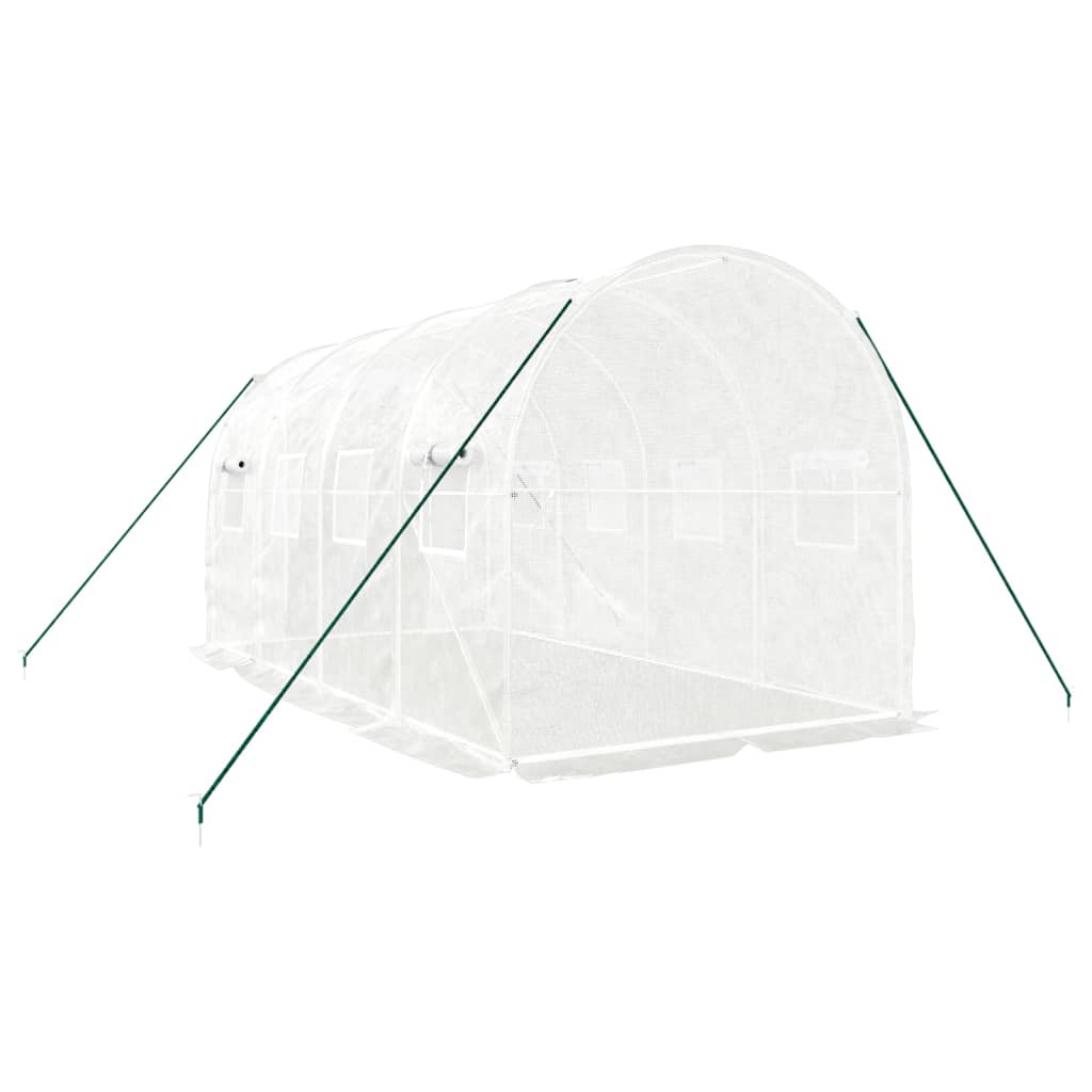 fehér acélvázas melegház 8 m² 4 x 2 x 2 m