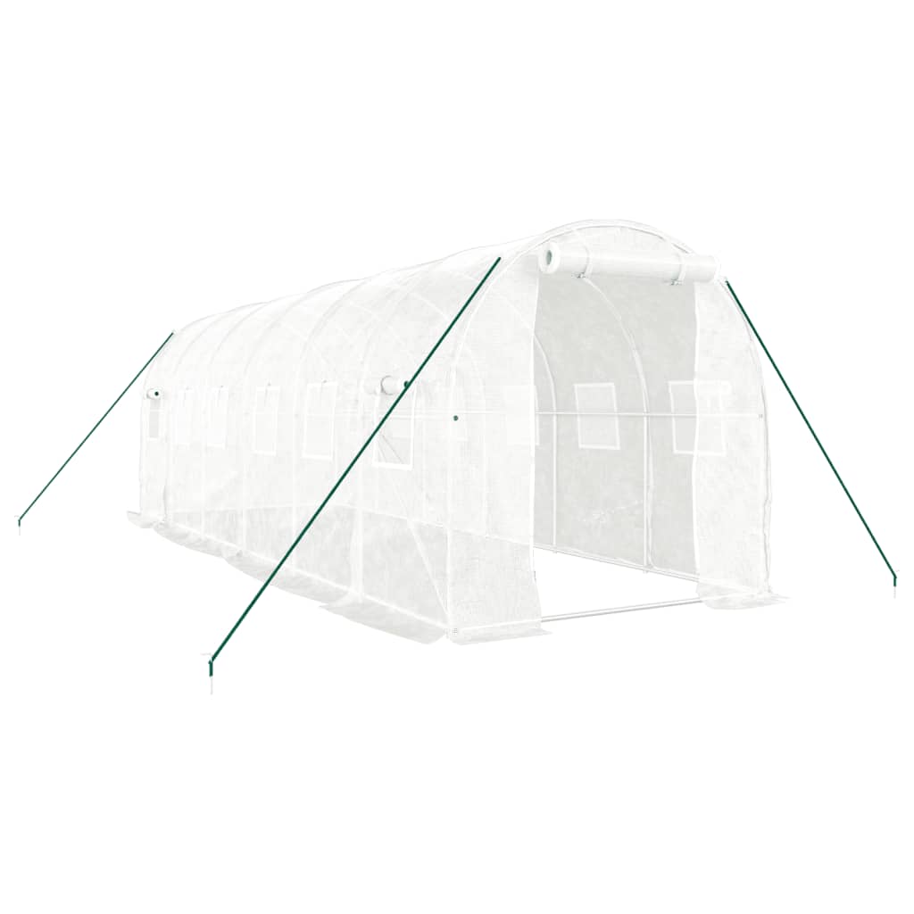 fehér acélvázas melegház 12 m² 6 x 2 x 2 m