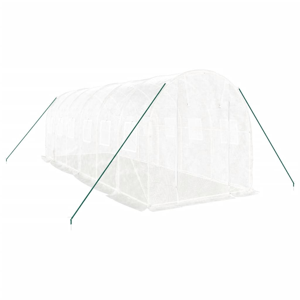 fehér acélvázas melegház 12 m² 6 x 2 x 2 m