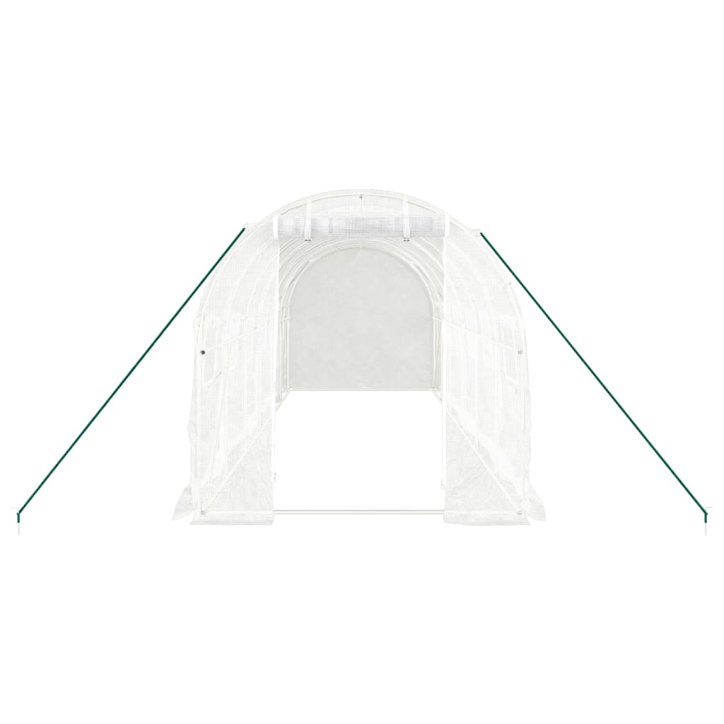 fehér acélvázas melegház 12 m² 6 x 2 x 2 m