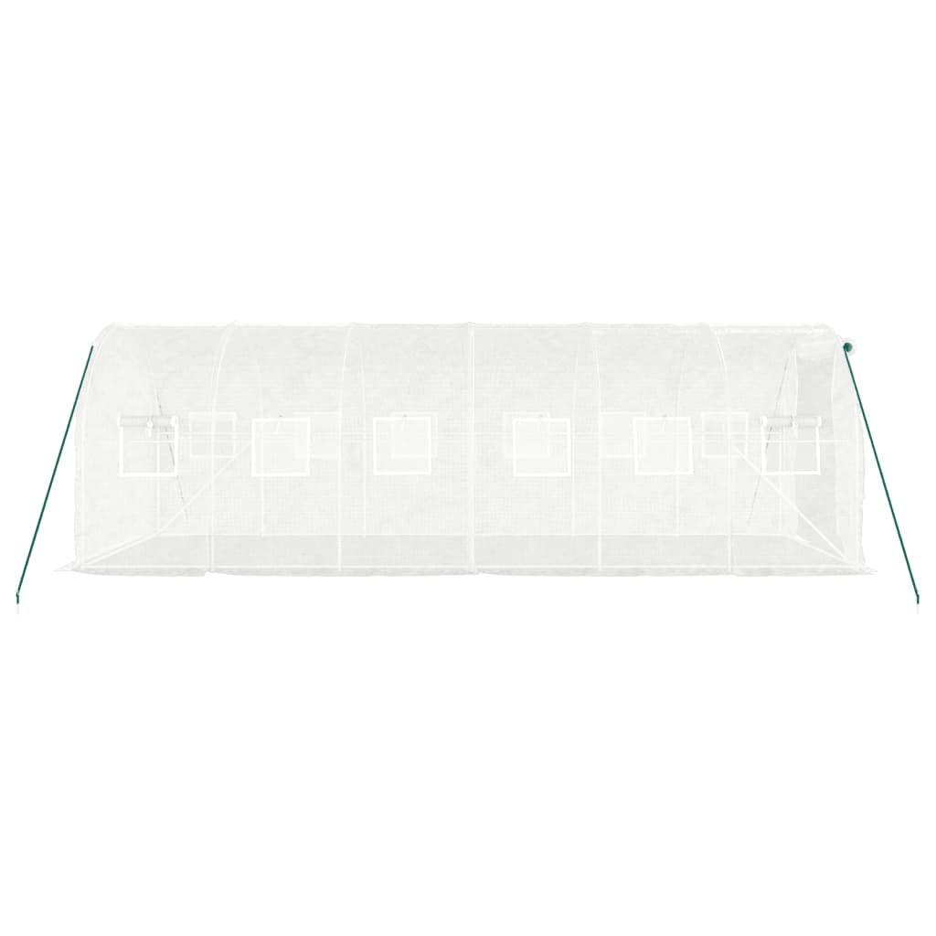fehér acélvázas melegház 12 m² 6 x 2 x 2 m