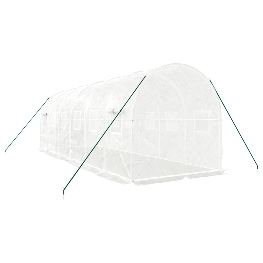 fehér acélvázas melegház 12 m² 6 x 2 x 2 m