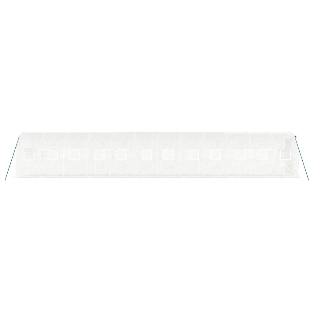 fehér acélvázas melegház 24 m² 12x2x2 m