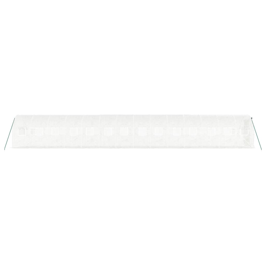 fehér acélvázas melegház 28 m² 14 x 2 x 2 m