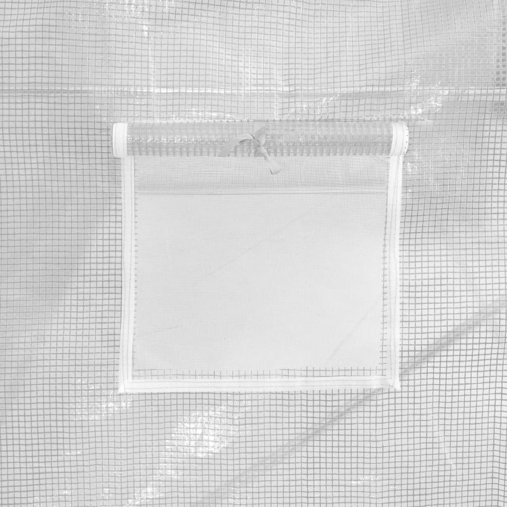 fehér acélvázas melegház 36 m² 18 x 2 x 2 m