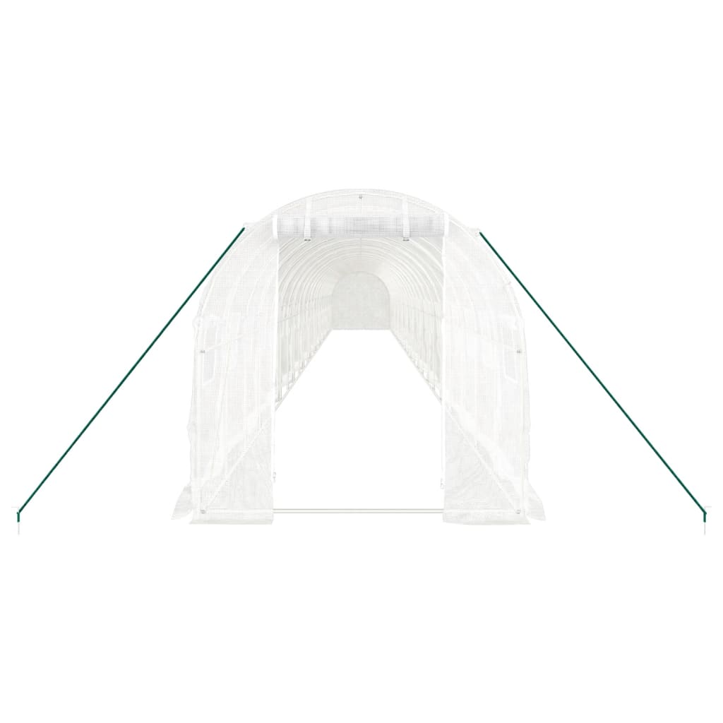 fehér acélvázas melegház 44 m² 22x2x2 m