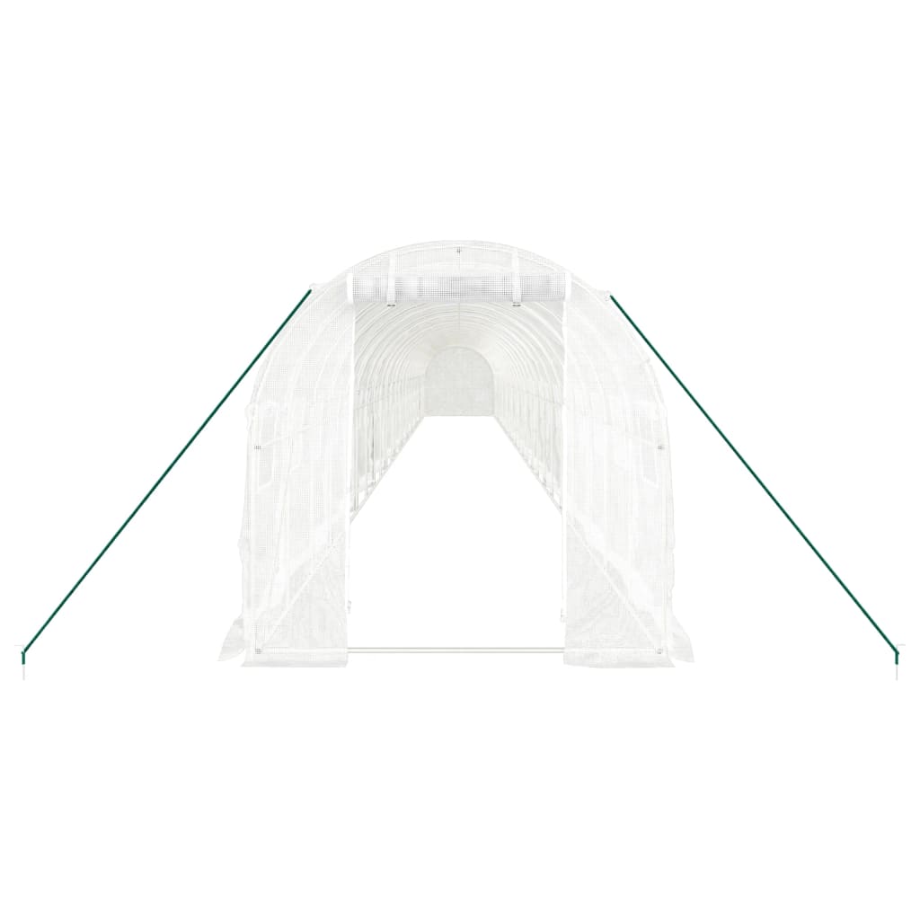 fehér acélvázas melegház 48 m² 24 x 2 x 2 m