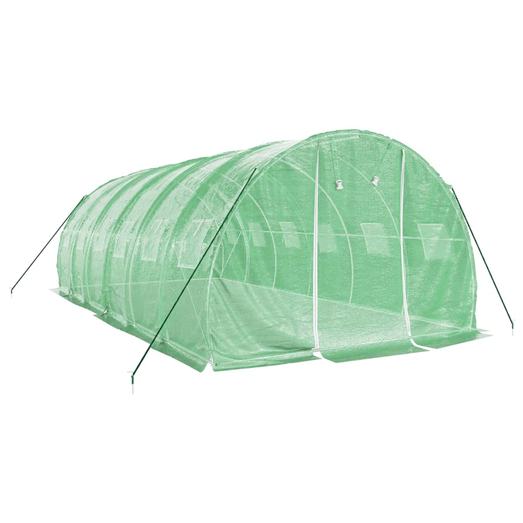 zöld acélvázas melegház 18 m² 6 x 3 x 2 m