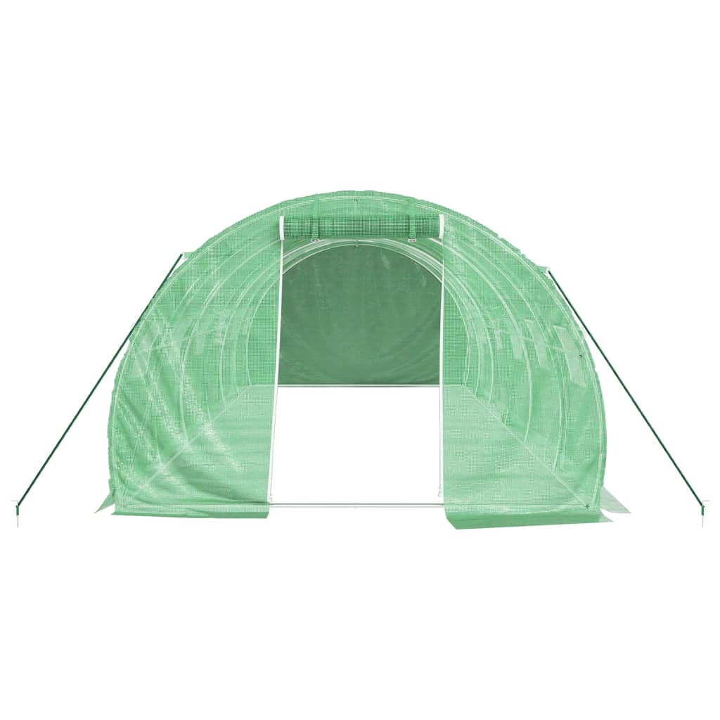 zöld acélvázas melegház 18 m² 6 x 3 x 2 m