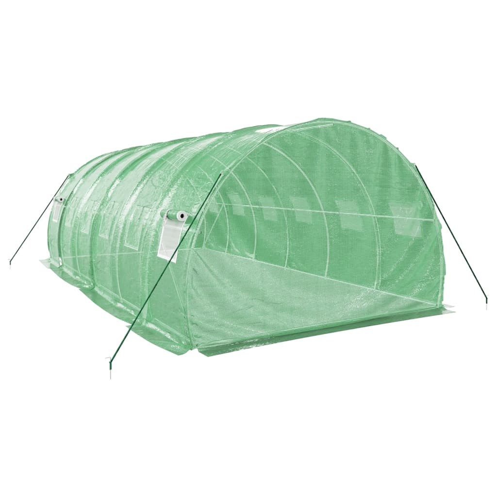 zöld acélvázas melegház 18 m² 6 x 3 x 2 m