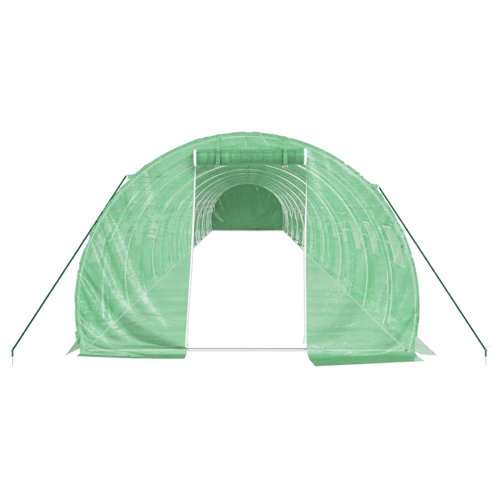 zöld acélvázas melegház 54 m² 18 x 3 x 2 m