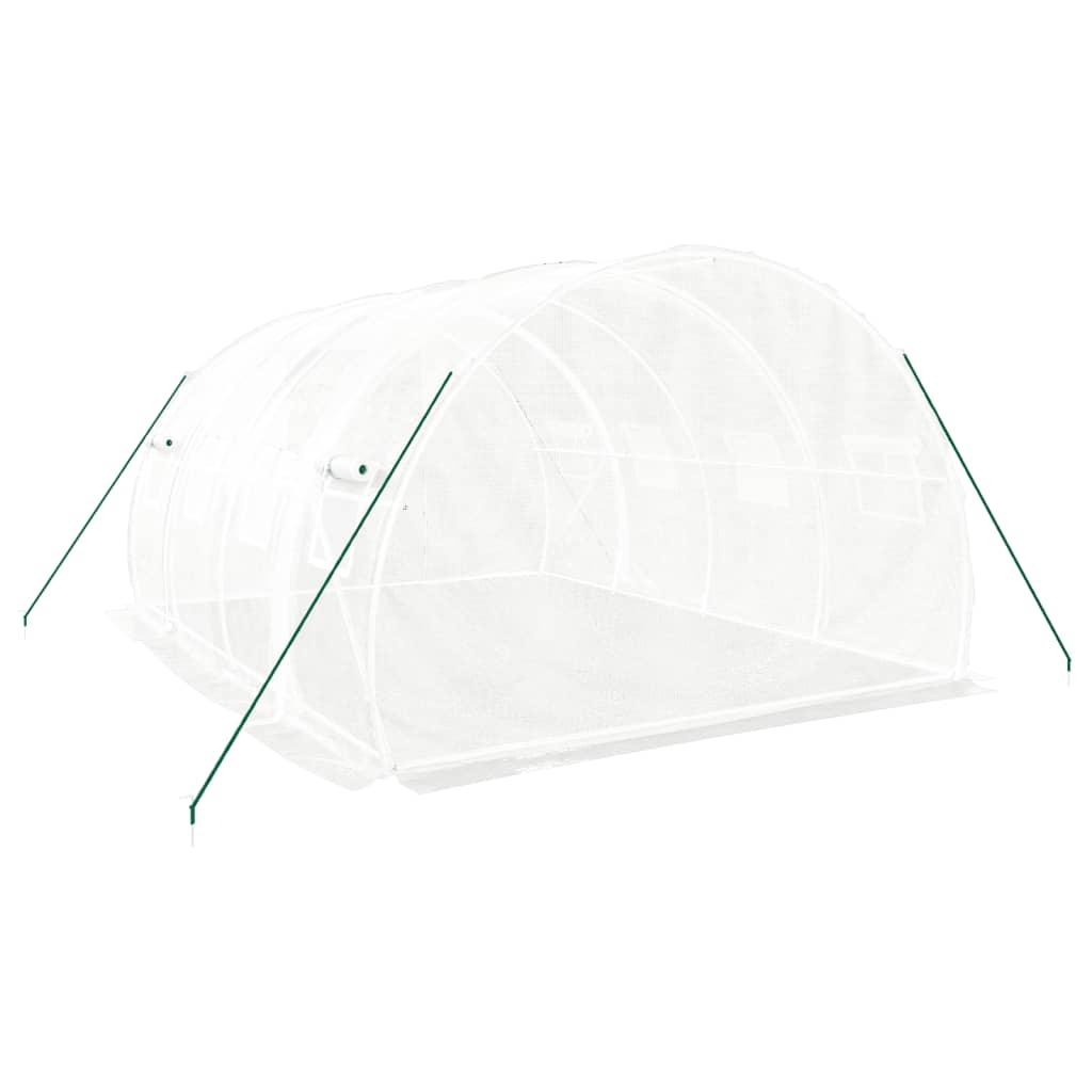 fehér üvegház acélvázzal 12 m² 4x3x2 m