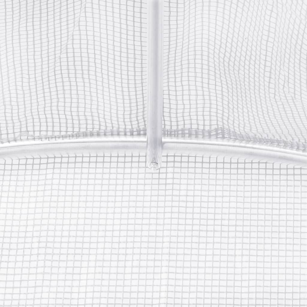fehér üvegház acélvázzal 12 m² 4x3x2 m
