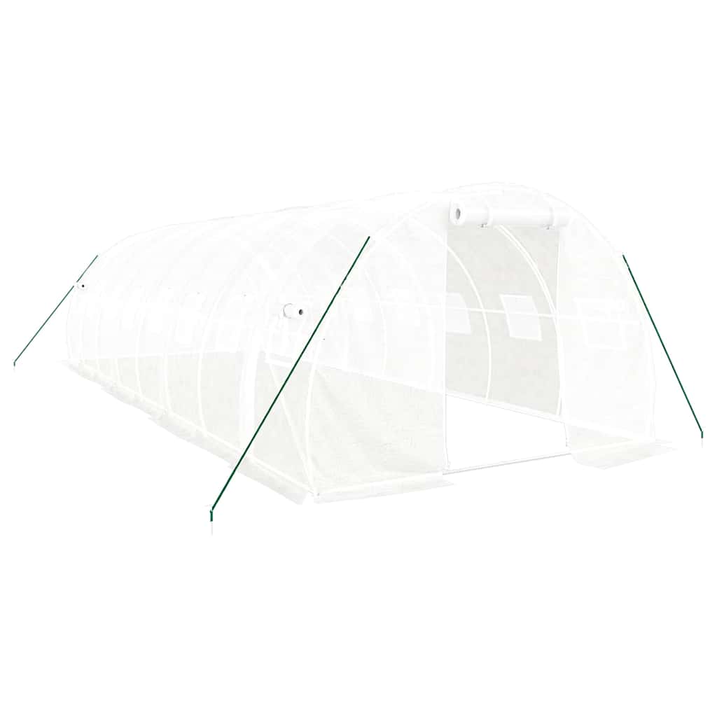 fehér acélvázas melegház 24 m² 8x3x2 m