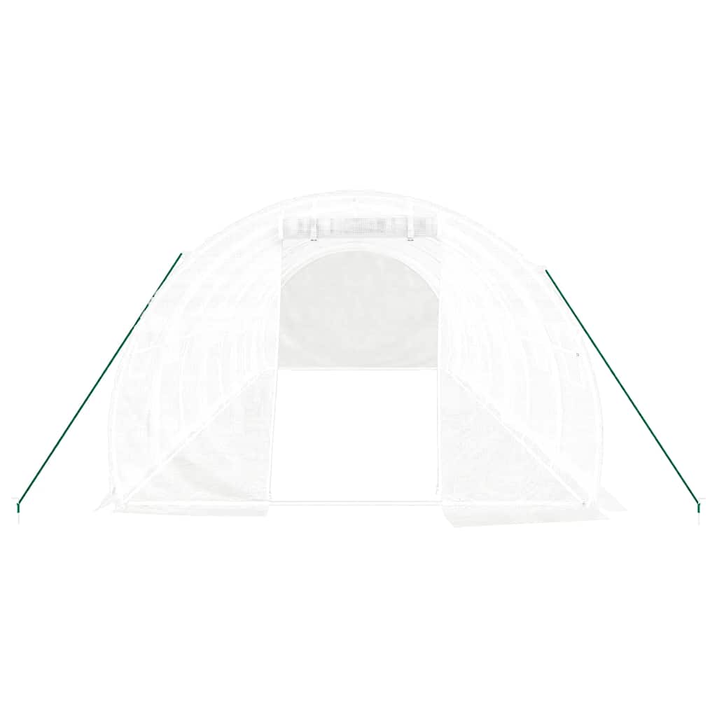 fehér acélvázas melegház 24 m² 8x3x2 m