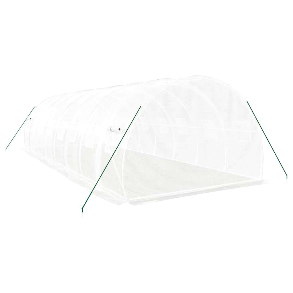 fehér acélvázas melegház 24 m² 8x3x2 m