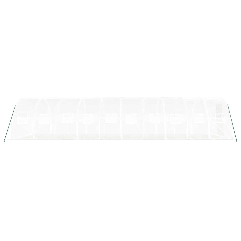 fehér acélvázas melegház 30 m² 10x3x2 m