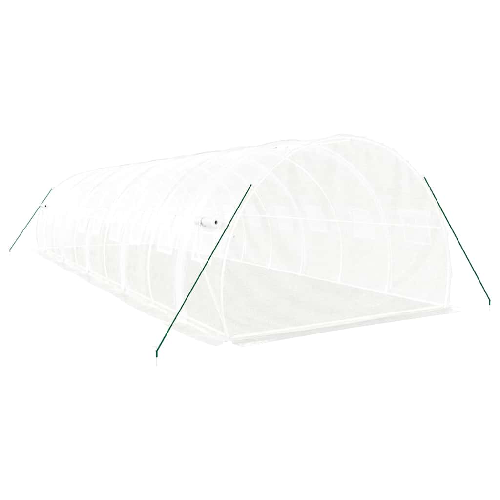 fehér acélvázas melegház 30 m² 10x3x2 m