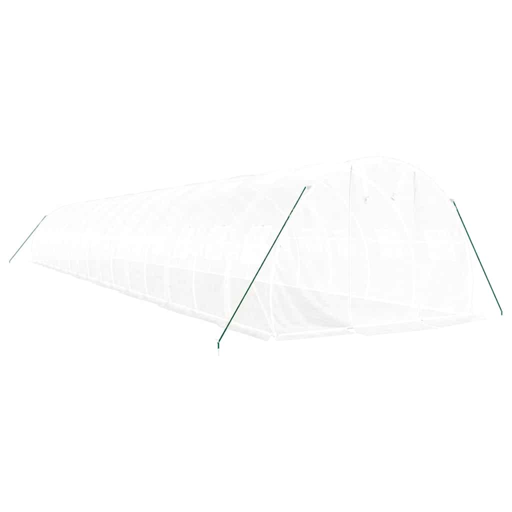 fehér acélvázas melegház 48 m² 16 x 3 x 2 m
