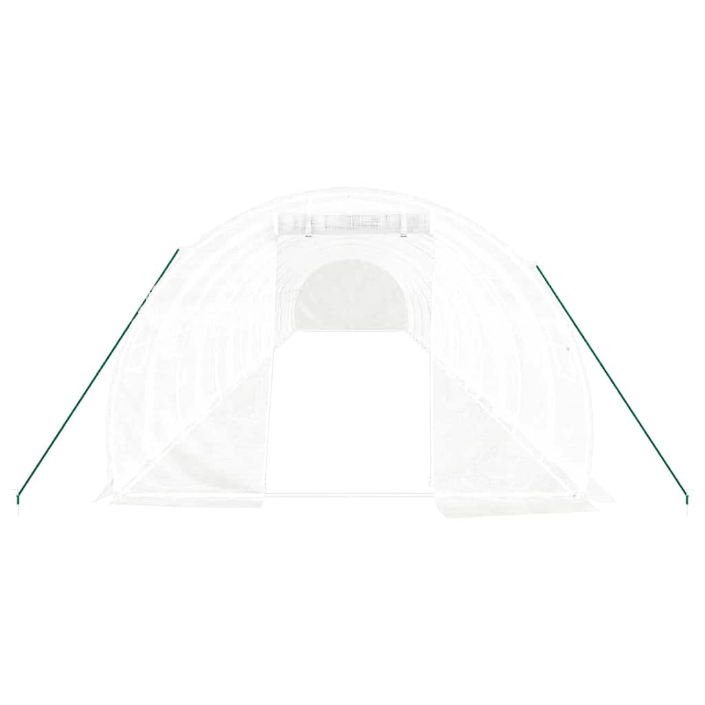fehér acélvázas melegház 48 m² 16 x 3 x 2 m