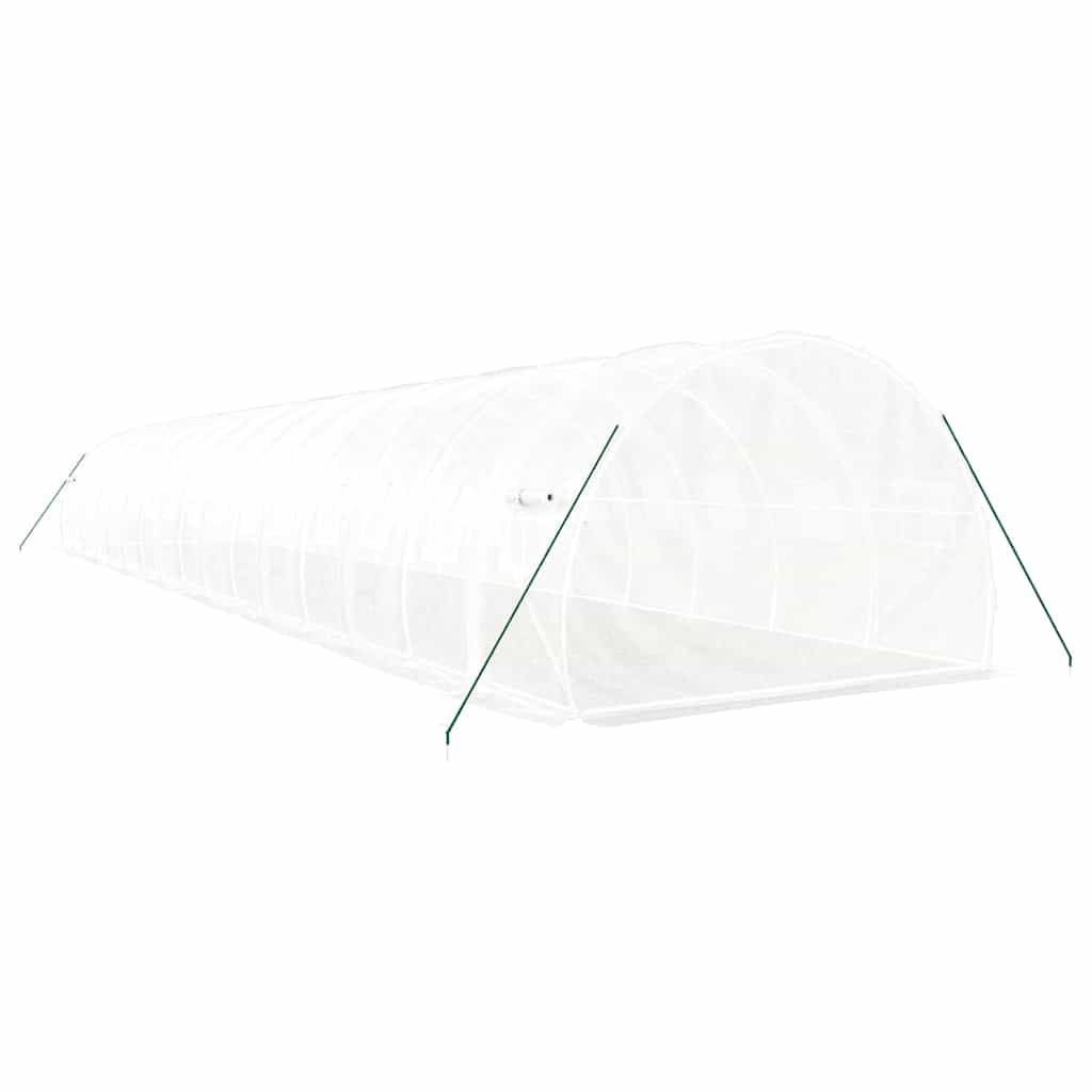 fehér acélvázas melegház 48 m² 16 x 3 x 2 m