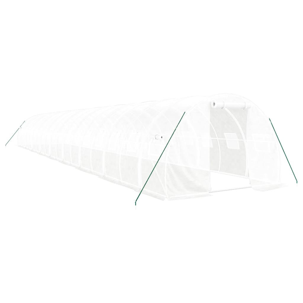 fehér acélvázas melegház 54 m² 18 x 3 x 2 m