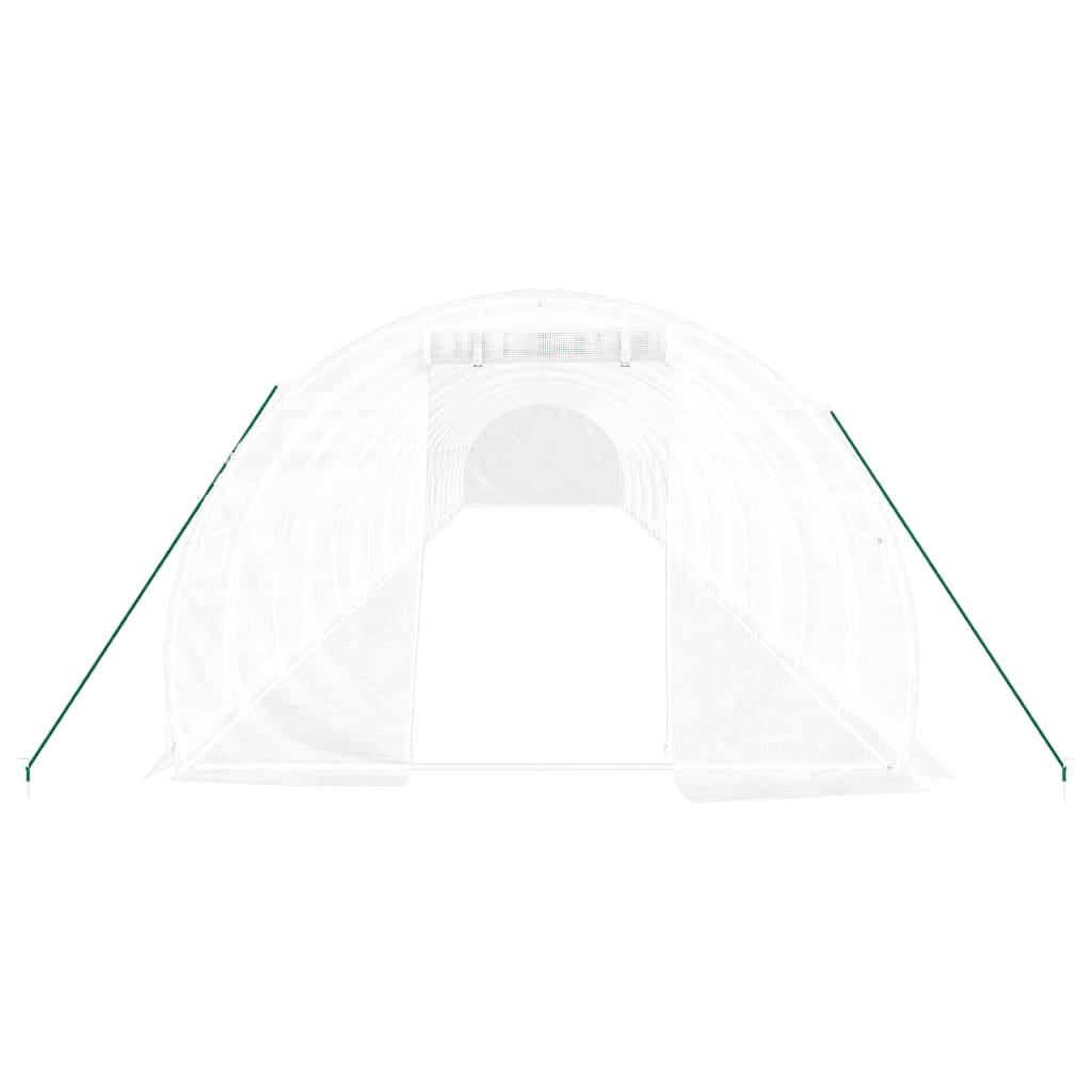 fehér acélvázas melegház 54 m² 18 x 3 x 2 m