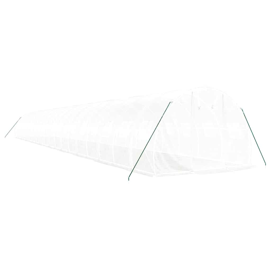 fehér acélvázas melegház 60 m² 20x3x2 m