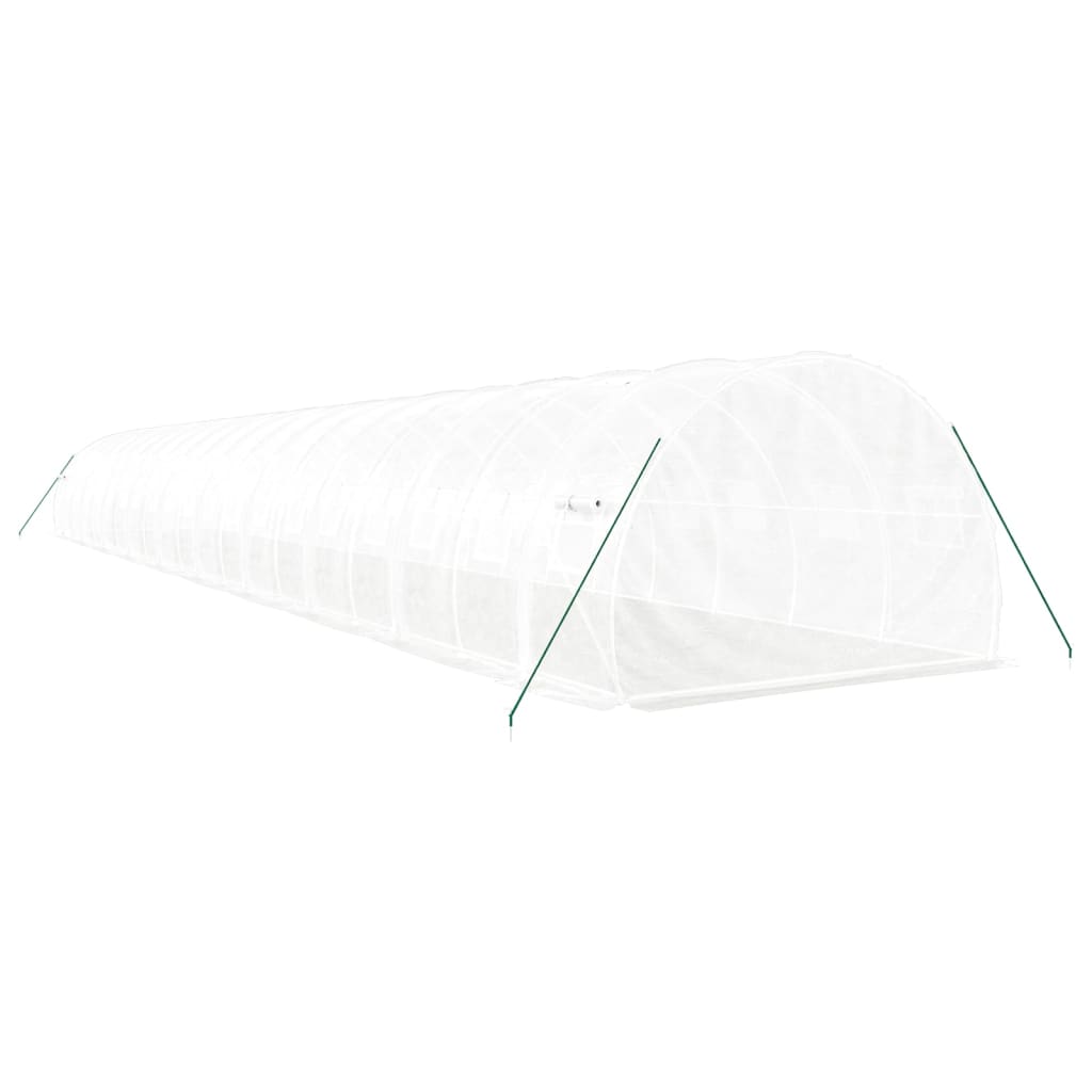 fehér acélvázas melegház 60 m² 20x3x2 m
