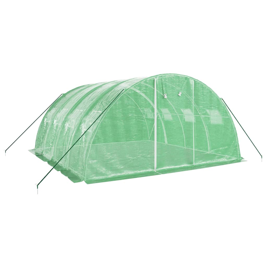 zöld acélvázas melegház 16 m² 4 x 4 x 2 m