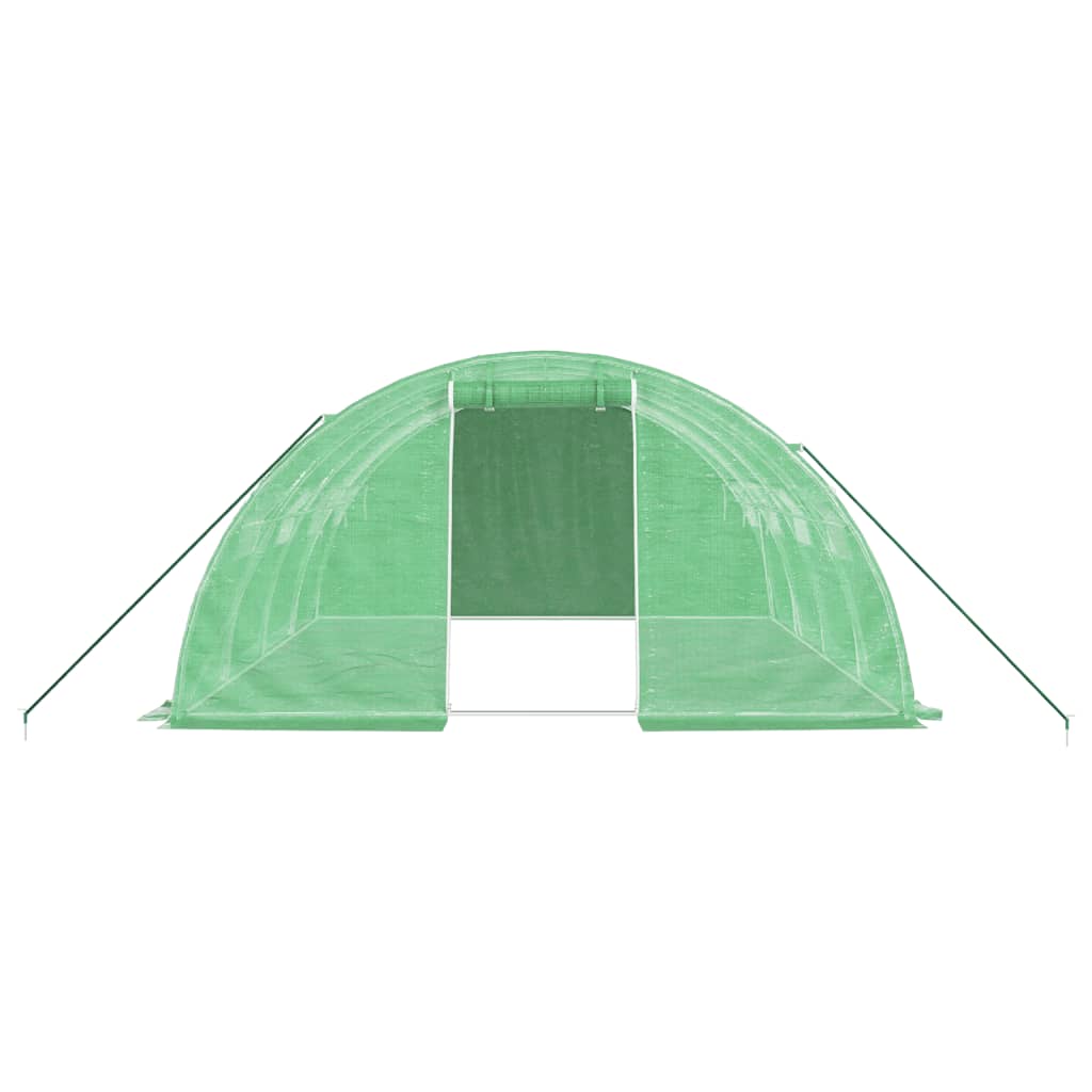 zöld acélvázas melegház 16 m² 4 x 4 x 2 m