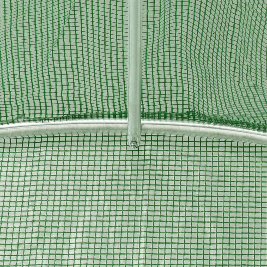 zöld acélvázas melegház 40 m² 10 x 4 x 2 m