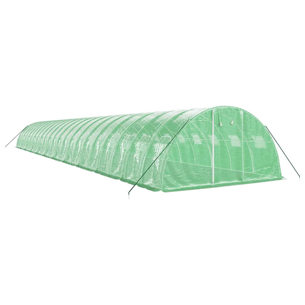 zöld acélvázas melegház 88 m² 22 x 4 x 2 m