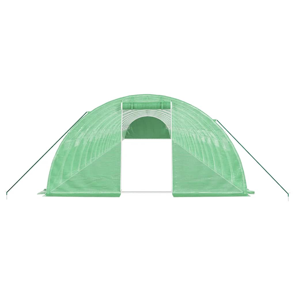 zöld acélvázas melegház 88 m² 22 x 4 x 2 m