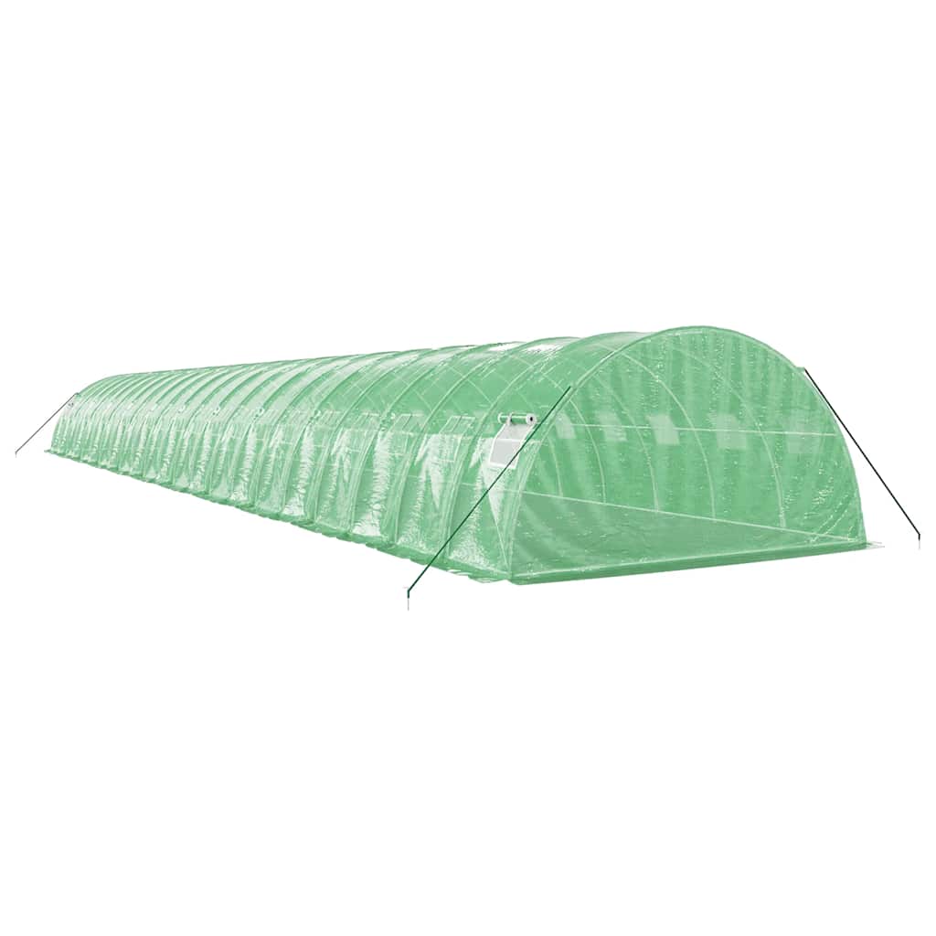 zöld acélvázas melegház 88 m² 22 x 4 x 2 m
