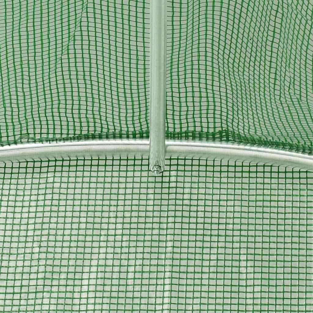 zöld acélvázas melegház 88 m² 22 x 4 x 2 m