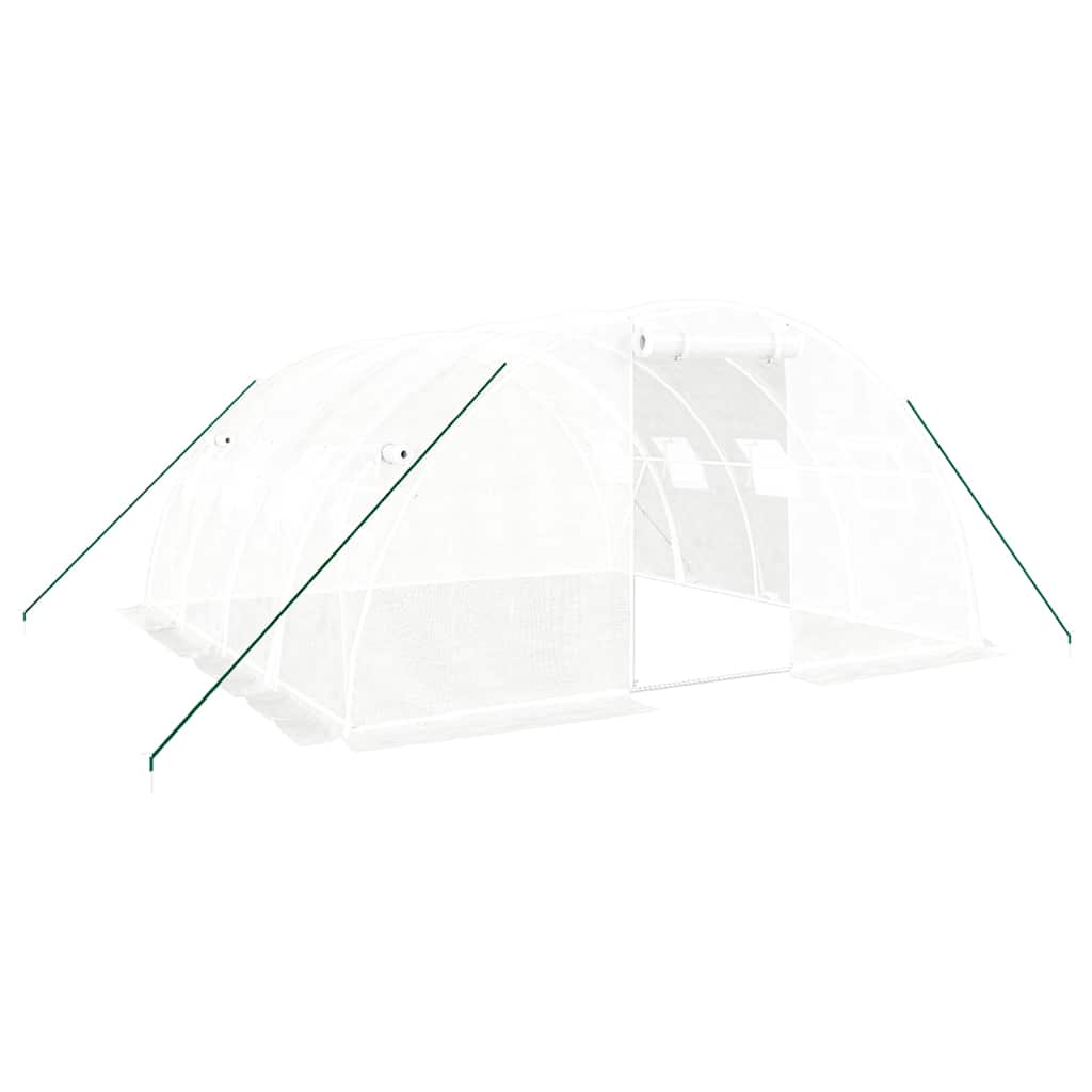 üvegház acélvázzal, fehér, 16 m², 4 x 4 x 2 m