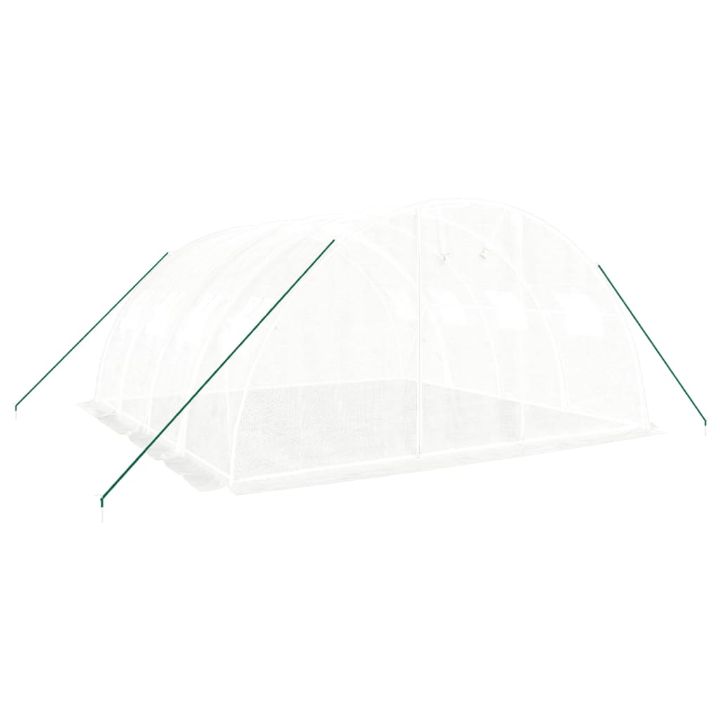 üvegház acélvázzal, fehér, 16 m², 4 x 4 x 2 m